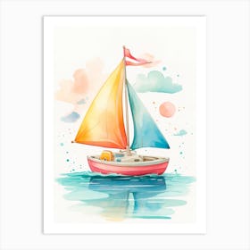 Watercolor Sailboat Art Print