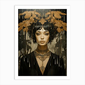 Woman In The Rain Art Print