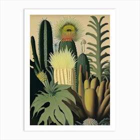 Chamaecereus Silvestrii Rousseau Inspired Garden 2 Art Print