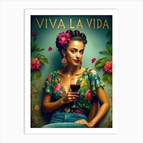 Frida Kahlo Viva La Vida 1 Art Print