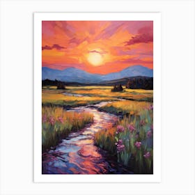 Sunset In The Meadow 1 Art Print