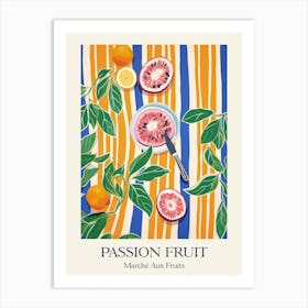 Marche Aux Fruits Passion Fruit Fruit Summer Illustration 1 Art Print