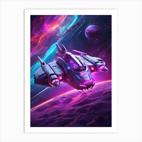 Spaceship In Space 3 Art Print