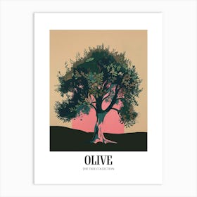 Olive Tree Colourful Illustration 2 Poster Art Print