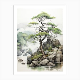 Iriomote Island In Okinawa, Japanese Brush Painting, Ukiyo E, Minimal 4 Art Print