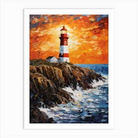 Lighthouse At Sunset 8 Art Print