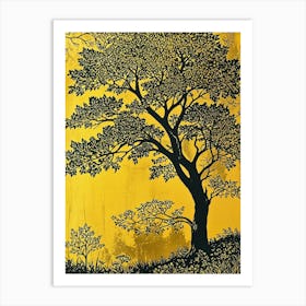 Tree In Yellow Art Print