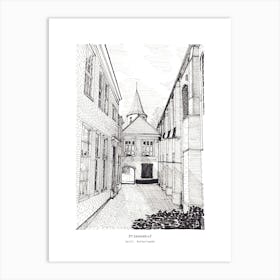 Prinsenhof Delft Netherlands Art Print - Pen & Ink Drawing Art Print