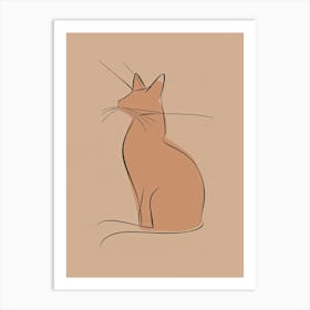 Cat - Boho, Line Art 8 Art Print