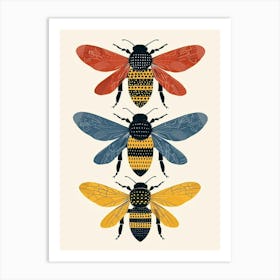 Colourful Insect Illustration Bee 5 Art Print
