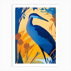 Great Blue Heron Pop Matisse Bird Art Print