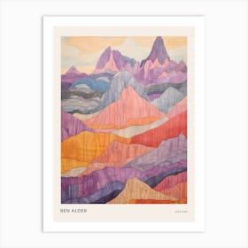 Ben Alder Scotland 1 Colourful Mountain Illustration Poster Art Print