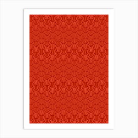 Boho chic pattern chinese new year red Art Print