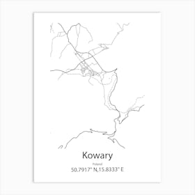 Kowary,Poland Minimalist Map Art Print