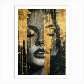 Gold And Black 15 Art Print