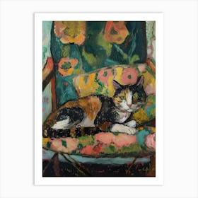 Cat In Chair Art Print