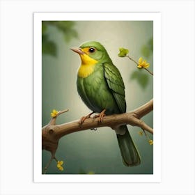 Green Bird Art Print