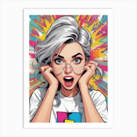 Cute Pop Art girl Art Print