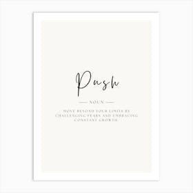 Push Noun Art Print