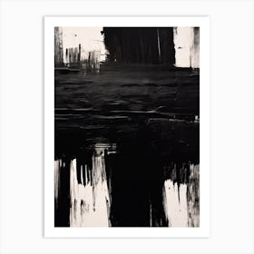 Black Brush Strokes Abstract 1 Art Print