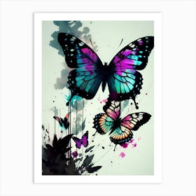 Butterfly Splatters 1 Art Print