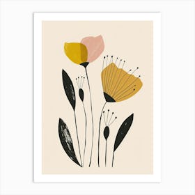 Canberra Flower Market Boho Minimalist Style Art Print