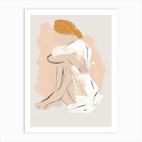 Woman Sitting On The Floor Art Print