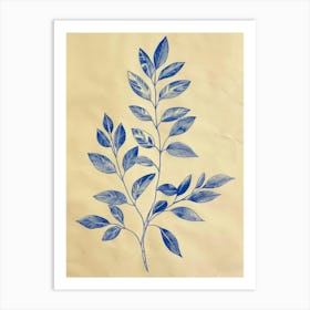 Blue Leaf 3 Art Print