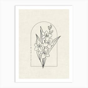 Gladiolus Flower Art Print