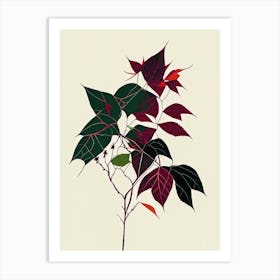 Western Poison Ivy Minimal Line Drawing 4 Art Print