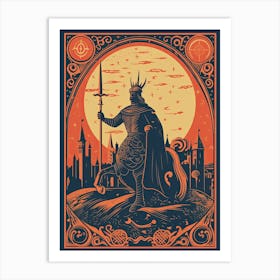 The World Tarot Card, Vintage 0 Art Print