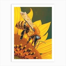 Andrena Bee Storybook Illustration 8 Art Print