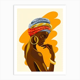 African Woman In A Turban Art Print