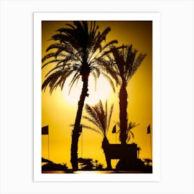 Sunset Palm Trees Art Print