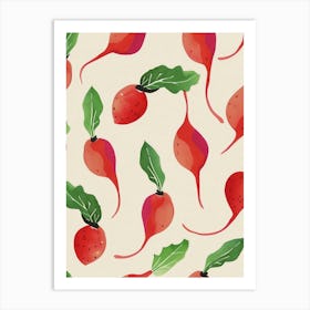 Radish Pattern Illustration 1 Art Print