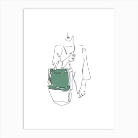 One Line Handbag Art Print