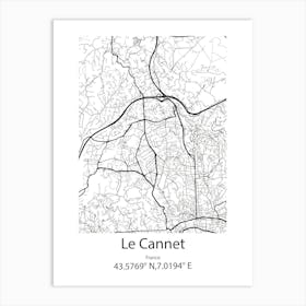 Le Cannet,France Minimalist Map Art Print