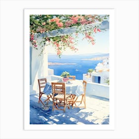 Mykonos Summer Watercolour 7 Art Print