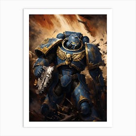 Ultramarine Battle Brother 01 Art Print