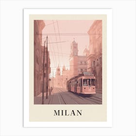 Milan Vintage Pink Italy Poster Art Print