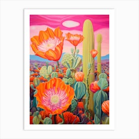 Cactus In The Desert Painting Devils Tongue Cactus 1 Art Print