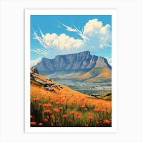 Table Mountain Cartoon 1 Art Print