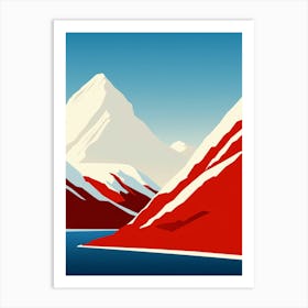 Red And White Mountains Art Print