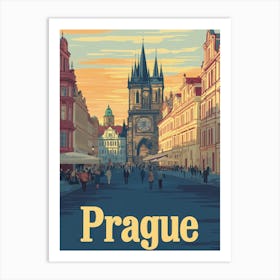 Aihrgdesign A Classic 1960s Travel Poster For Prague Art Print