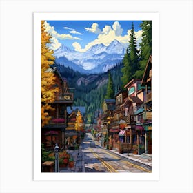 Leavenworth Washington Pointillism 8 Art Print