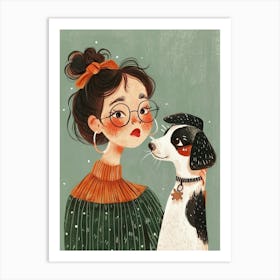 Girl With Dog 6 Art Print