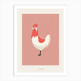 Minimalist Chicken 1 Bird Poster Art Print