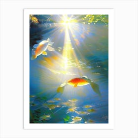 Hikari Mujimono Koi Fish Monet Style Classic Painting Art Print