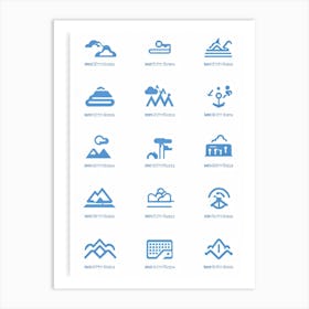 Aesthetic Vector Icons Categorized Into Severally Distinct Weather And Travel Symbols Dominating T (1) 2 Art Print