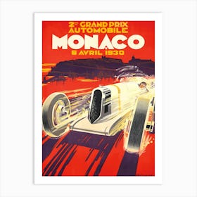 1930 Monaco Grand Prix Race Art Print